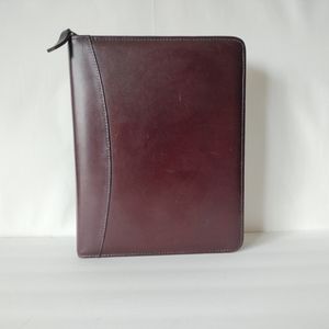 Franklin Covey Quest Burgundy Red Aniline Leather Classic Size 7 Ring Planner